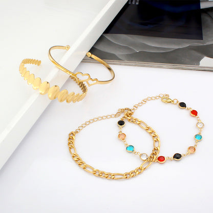 Ig Style Glam Heart Shape Alloy Plating Rhinestones Women's Bracelets