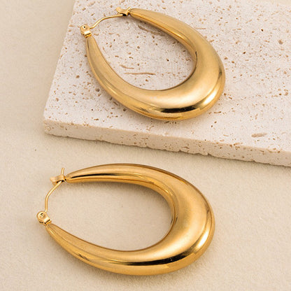 1 Pair Casual Classic Style U Shape Plating Stainless Steel Hoop Earrings