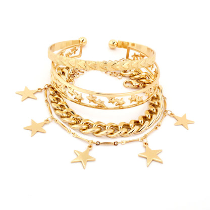 Ig Style Retro Pentagram Alloy Wholesale Bracelets Bangle