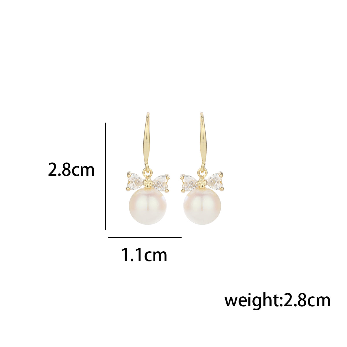 1 Pair Simple Style Bow Knot Inlay Copper Zircon Drop Earrings