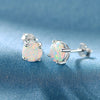 1 Pair Elegant Vacation Simple Style Geometric Copper Artificial Gemstones Opal White Gold Plated Ear Studs