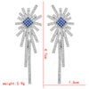 1 Pair Glam Luxurious Geometric Tassel Plating Inlay Copper Zircon White Gold Plated Drop Earrings