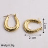 1 Pair Casual Classic Style Commute U Shape Plating Stainless Steel Gold Plated Earrings