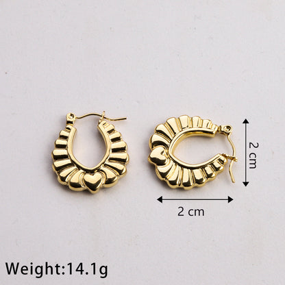 1 Pair Casual Classic Style Commute U Shape Plating Stainless Steel Gold Plated Earrings