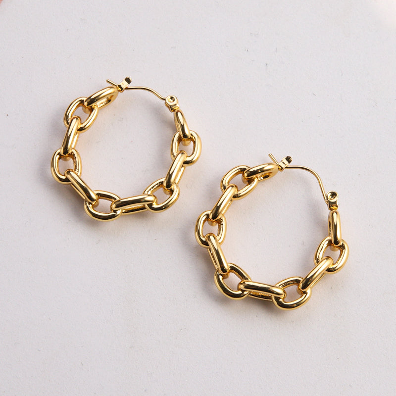 1 Pair Casual Classic Style Commute Twist Plating Stainless Steel Gold Plated Earrings