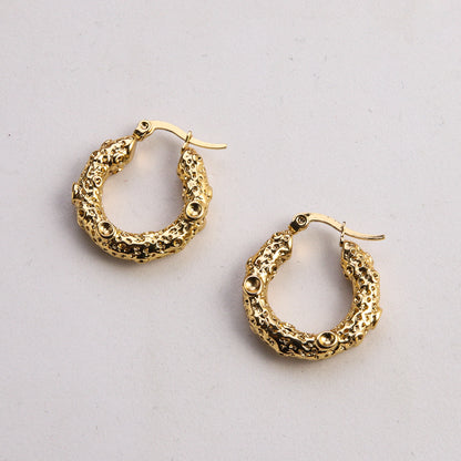 1 Pair Casual Classic Style Commute Twist Plating Stainless Steel Gold Plated Earrings