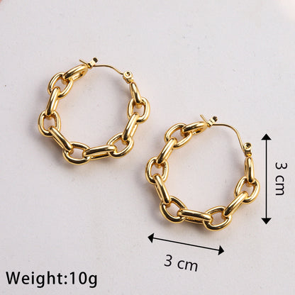 1 Pair Casual Classic Style Commute Twist Plating Stainless Steel Gold Plated Earrings