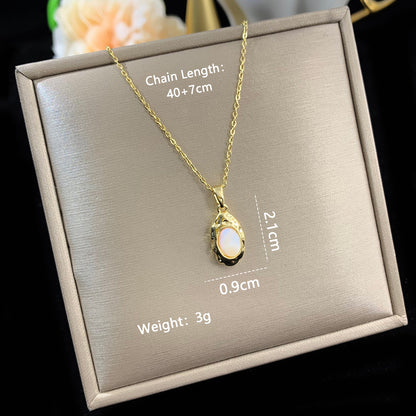 Elegant Letter Moon Stainless Steel Copper Plating Inlay Zircon 14k Gold Plated 18k Gold Plated Silver Plated Pendant Necklace