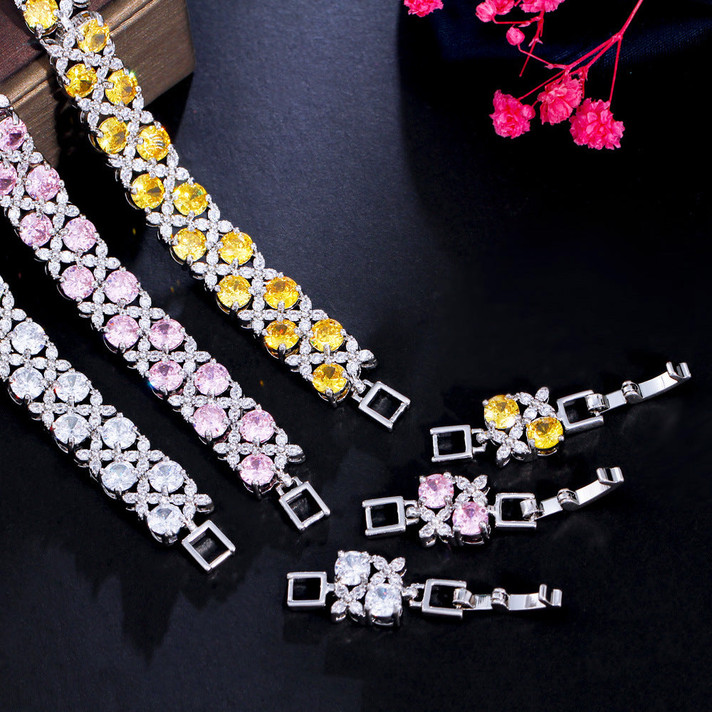 Casual Hip-hop Rock Square Copper Plating Inlay Zircon 14k Gold Plated White Gold Plated Bracelets