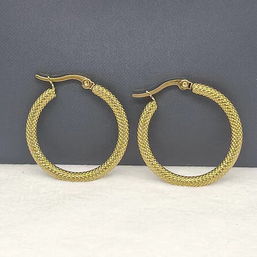 1 Pair Lady Simple Style Round Plating Stainless Steel Gold Plated Earrings