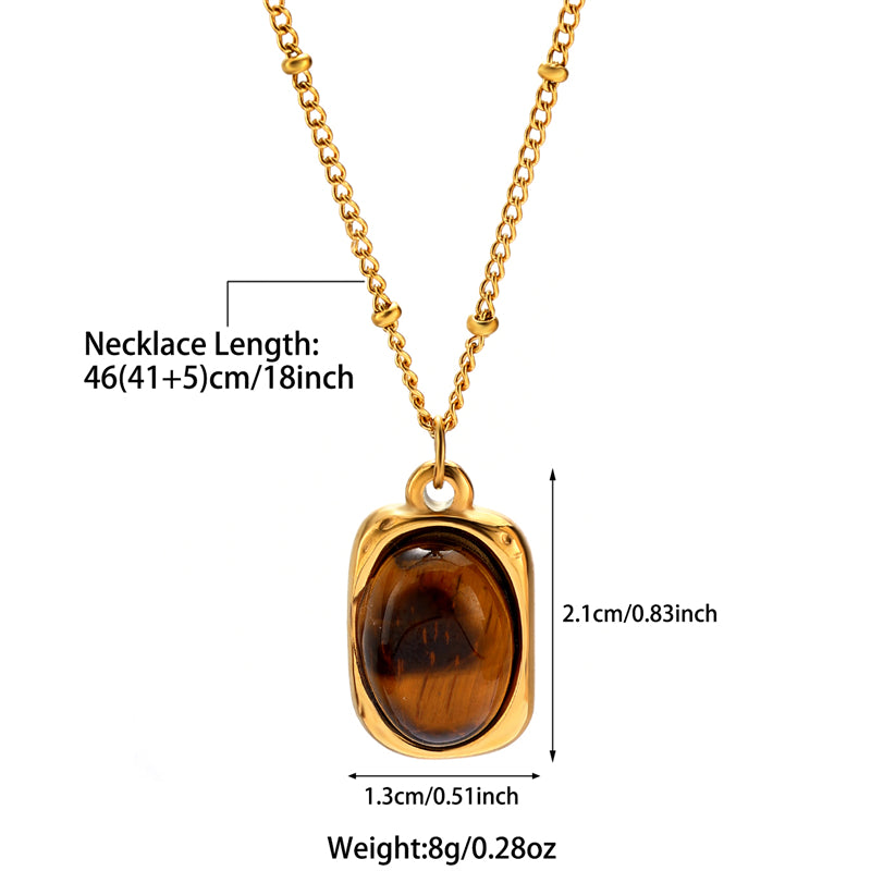 Elegant Simple Style Solid Color Stainless Steel Beaded Plating 18k Gold Plated Pendant Necklace