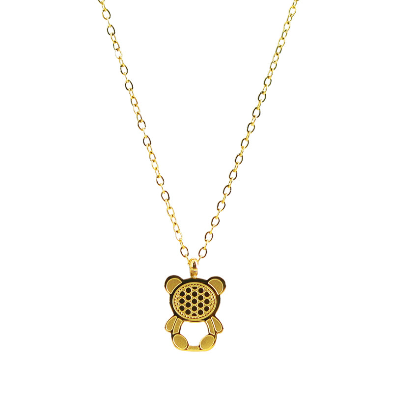 Simple Style Little Bear Titanium Steel Plating Gold Plated Pendant Necklace