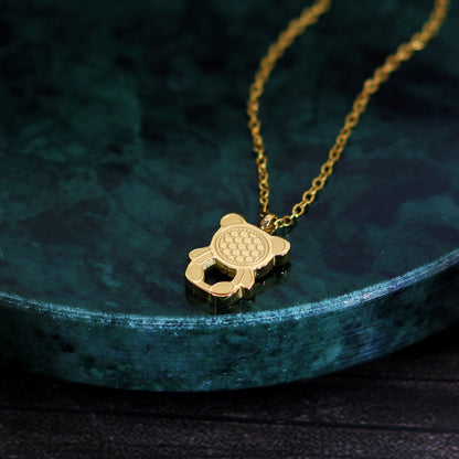 Simple Style Little Bear Titanium Steel Plating Gold Plated Pendant Necklace