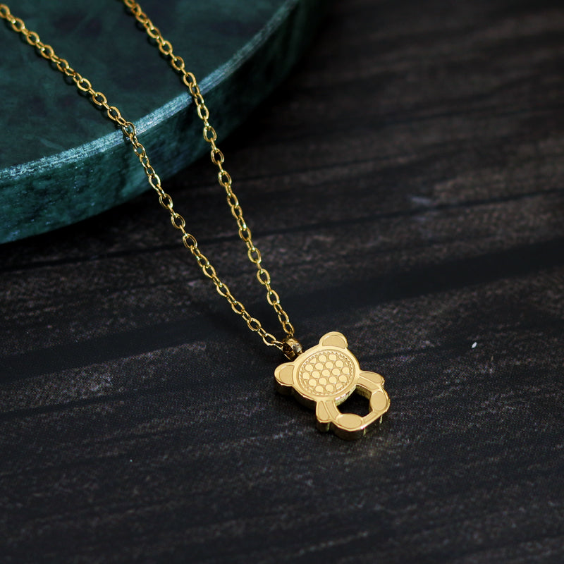 Simple Style Little Bear Titanium Steel Plating Gold Plated Pendant Necklace