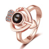 Simple Style Heart Shape Copper Open Rings