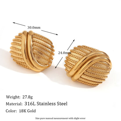 1 Pair Vintage Style Simple Style Geometric Plating Stainless Steel 18k Gold Plated Ear Studs