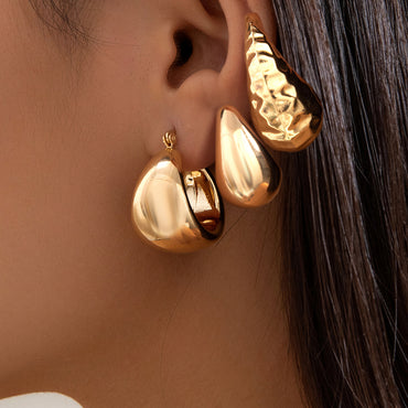 1 Set Exaggerated Simple Style Geometric Plating Ccb Earrings