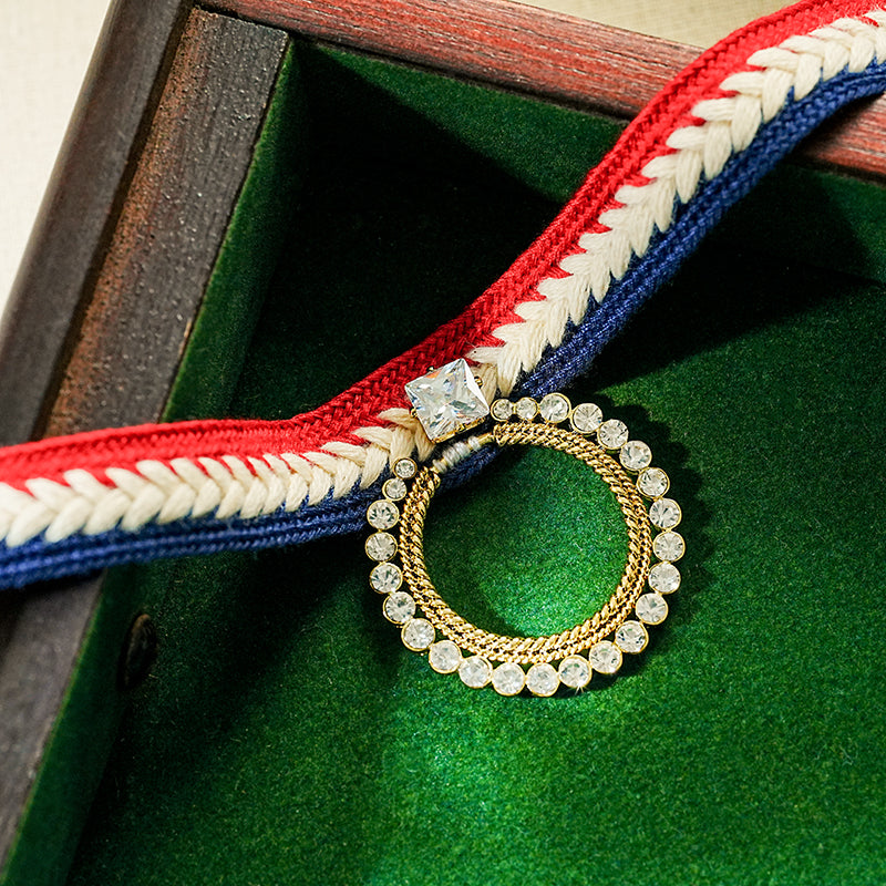 Fashion Geometric Alloy Plating Inlay Rhinestones Zircon Gold Plated Women's Bracelets Choker