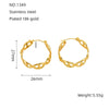 1 Piece Simple Style Geometric Polishing Plating Stainless Steel 18k Gold Plated Earrings