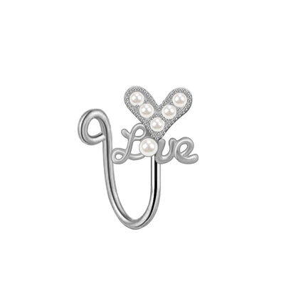 Elegant Cute Vacation Wings Butterfly Stainless Steel Copper White Gold Plated Rhinestones Zircon Nose Ring Nose Studs In Bulk