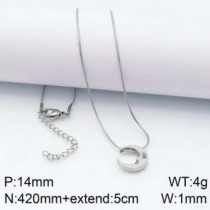 Wholesale Simple Style Classic Style Solid Color Stainless Steel Titanium Steel Plating Gold Plated Pendant Necklace