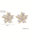 1 Pair Glam Shiny Geometric Plating Inlay Copper Zircon 14k Gold Plated Ear Studs