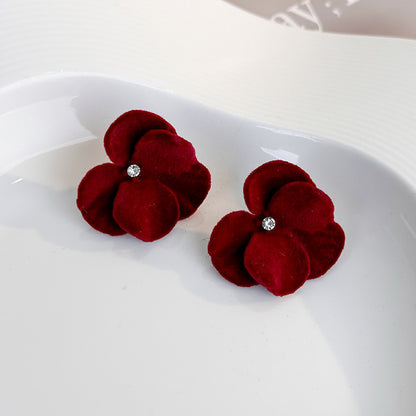 1 Pair Elegant Solid Color Alloy Ear Studs