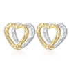 1 Pair Vintage Style Heart Shape Plating Copper Silver Plated Ear Studs