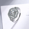 Luxurious Shiny Geometric Copper Plating Inlay Zircon Open Rings