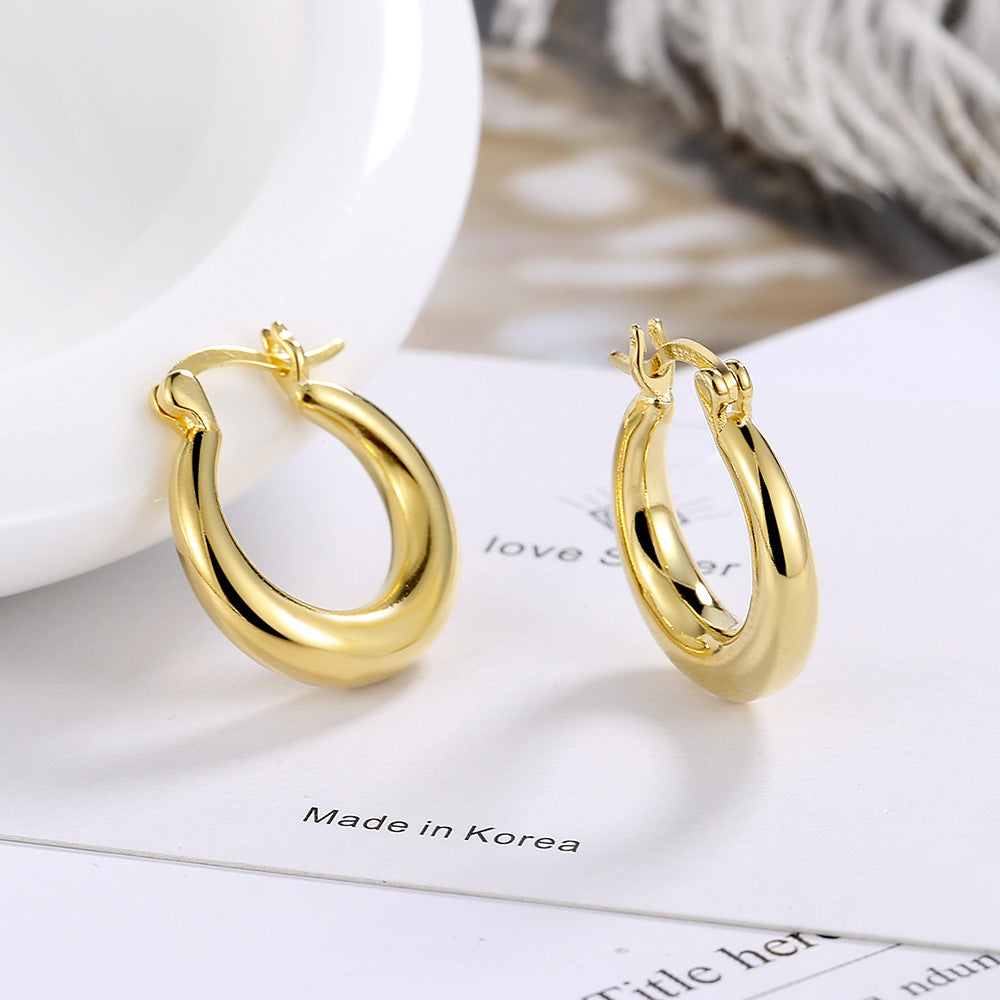 1 Pair Streetwear U Shape Plating Copper White Gold Plated Earrings