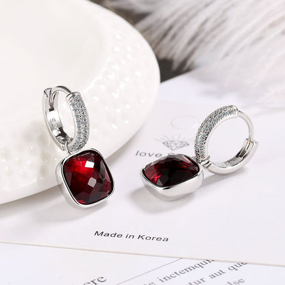 1 Piece Lady Square Plating Inlay Copper Zircon White Gold Plated Drop Earrings