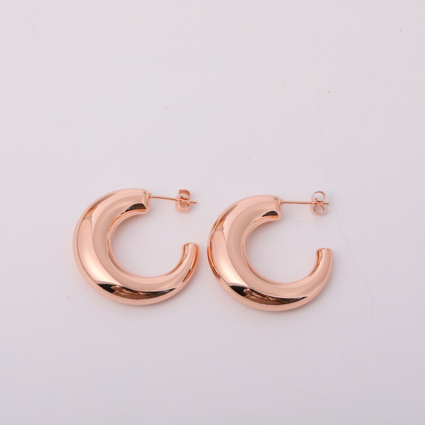 1 Pair Simple Style Solid Color Plating Stainless Steel 18k Gold Plated Ear Studs