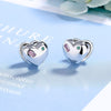 1 Pair Simple Style Heart Shape Plating Copper White Gold Plated Ear Studs