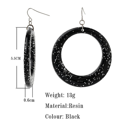 1 Pair Retro Simple Style Round Arylic Resin Drop Earrings