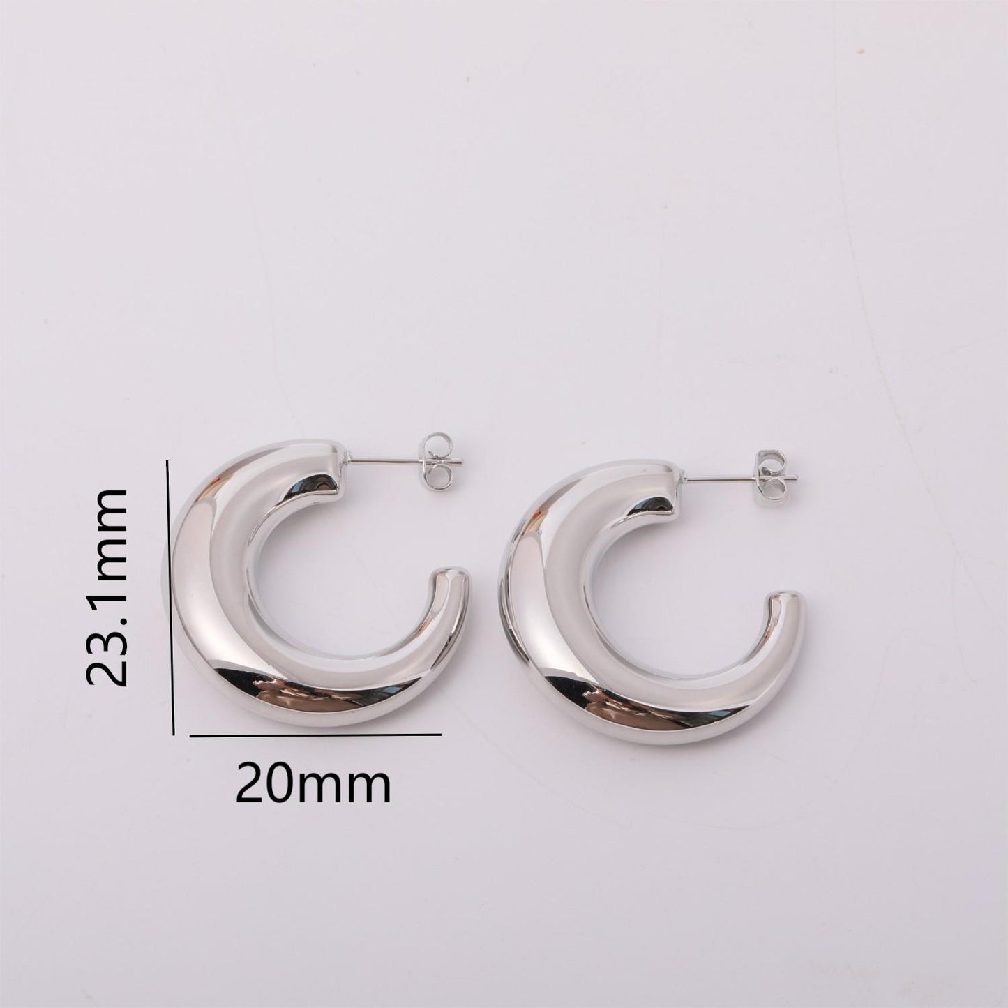 1 Pair Simple Style Solid Color Plating Stainless Steel 18k Gold Plated Ear Studs