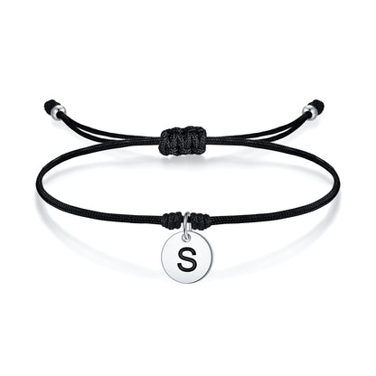 Casual Classic Style Round Letter Sterling Silver Rope Plating Silver Plated Women's Drawstring Bracelets