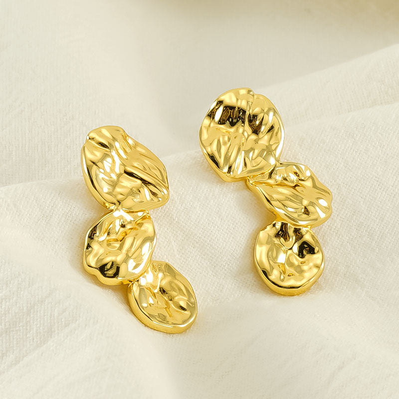 1 Pair Simple Style Commute Solid Color Plating Stainless Steel 18k Gold Plated Ear Studs