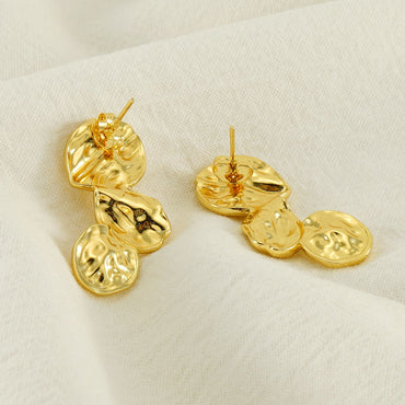 1 Pair Simple Style Commute Solid Color Plating Stainless Steel 18k Gold Plated Ear Studs