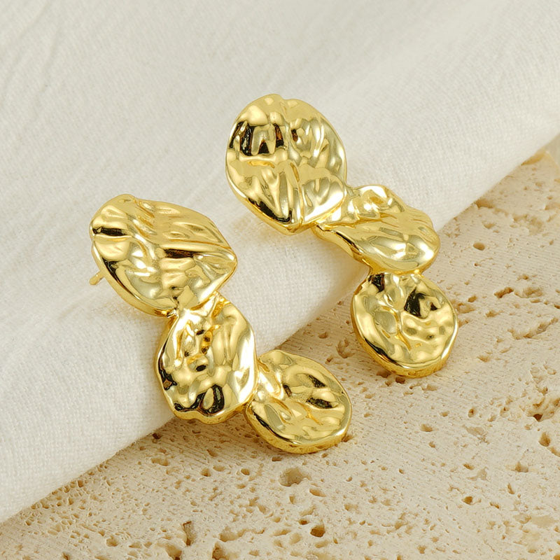 1 Pair Simple Style Commute Solid Color Plating Stainless Steel 18k Gold Plated Ear Studs