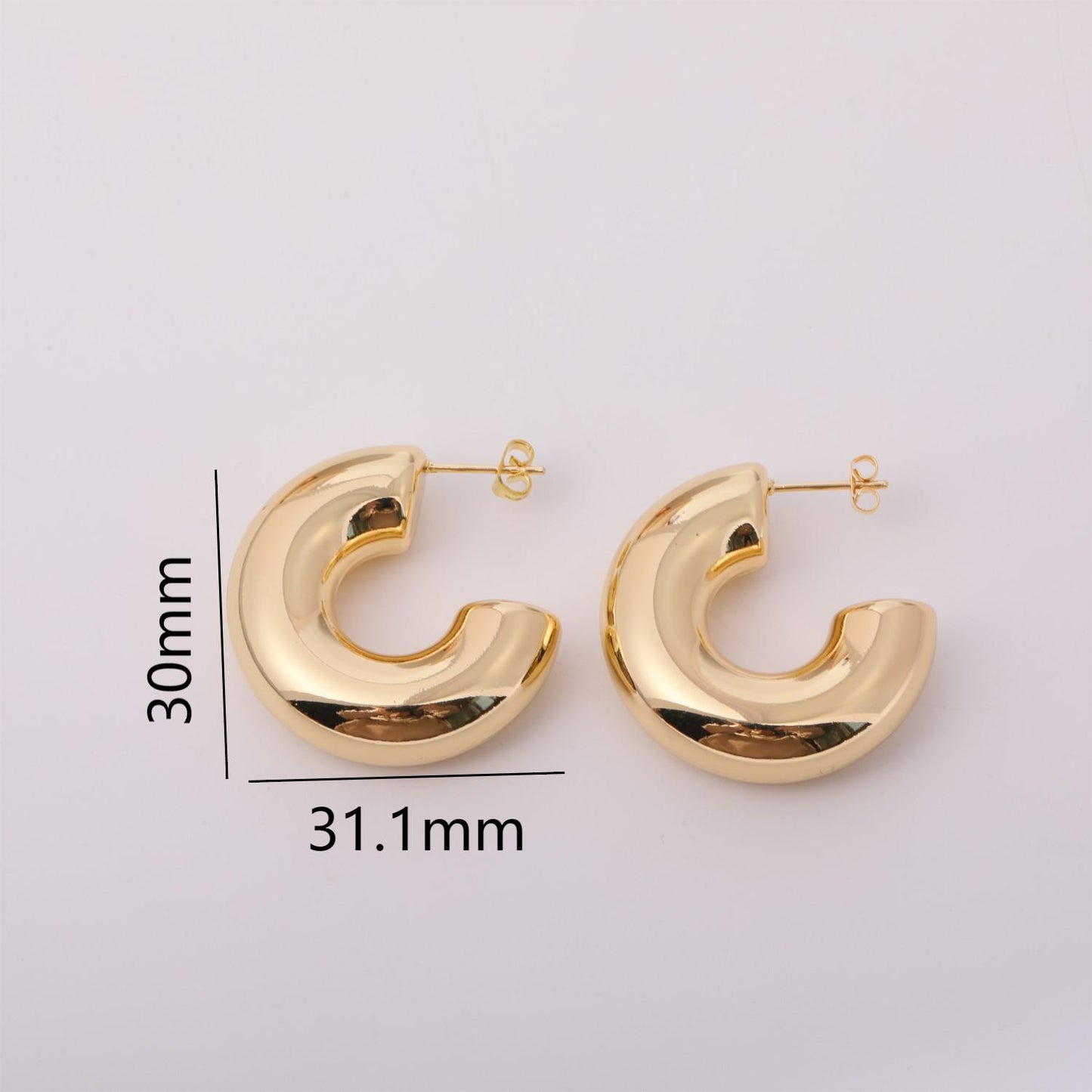 1 Pair Simple Style Solid Color Plating Stainless Steel 18k Gold Plated Ear Studs