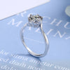 Simple Style Solid Color Copper Plating Inlay Zircon White Gold Plated Open Rings