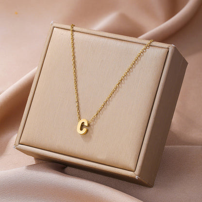 Elegant Simple Style Letter Copper Plating 18k Gold Plated Pendant Necklace