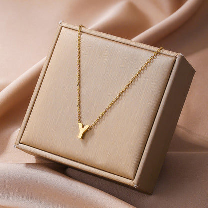 Elegant Simple Style Letter Copper Plating 18k Gold Plated Pendant Necklace