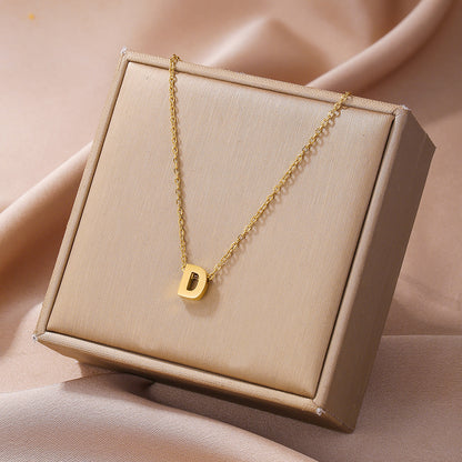 Elegant Simple Style Letter Copper Plating 18k Gold Plated Pendant Necklace