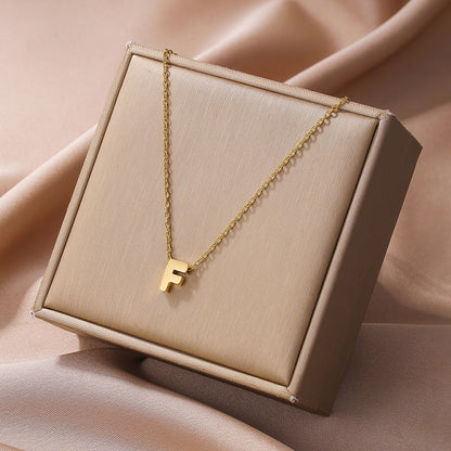 Elegant Simple Style Letter Copper Plating 18k Gold Plated Pendant Necklace