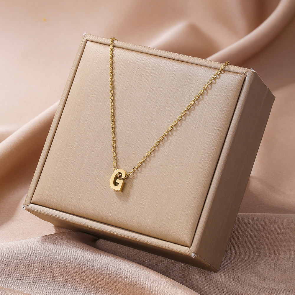 Elegant Simple Style Letter Copper Plating 18k Gold Plated Pendant Necklace