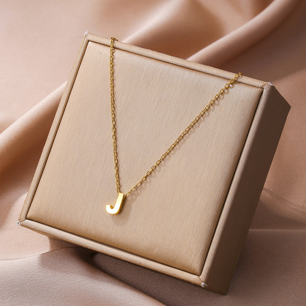 Elegant Simple Style Letter Copper Plating 18k Gold Plated Pendant Necklace