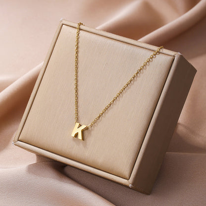 Elegant Simple Style Letter Copper Plating 18k Gold Plated Pendant Necklace