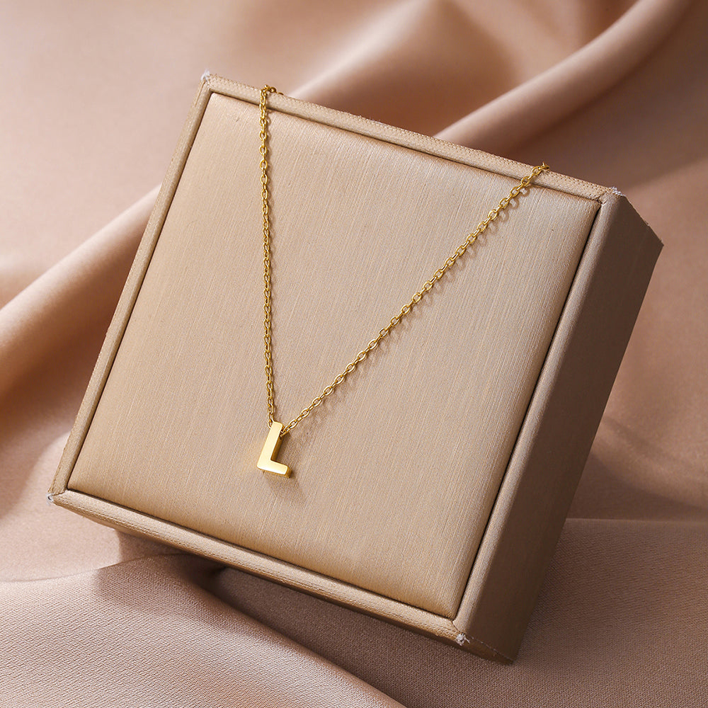 Elegant Simple Style Letter Copper Plating 18k Gold Plated Pendant Necklace