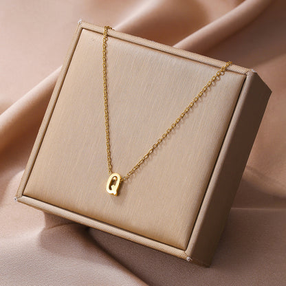 Elegant Simple Style Letter Copper Plating 18k Gold Plated Pendant Necklace